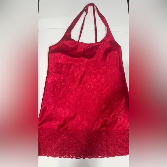 Vintage Victoria Secret Red Nightie with Lace Trim - Size P (XS) - Picture 2 of 6